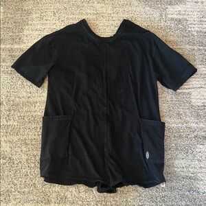 Free People Hot Shot Tee Playsuit - Black XS